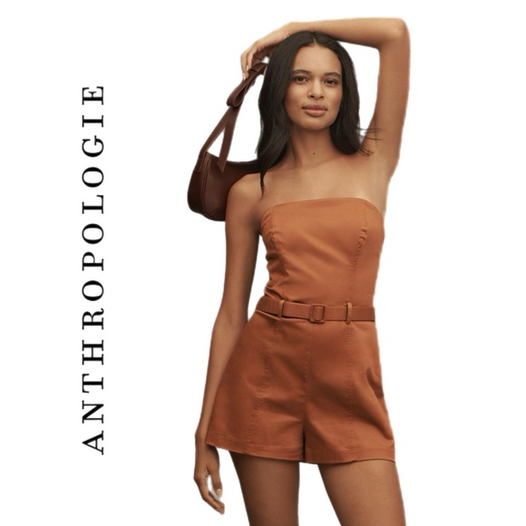 Anthropologie Maeve Strapless Bustier Romper L - Picture 2 of 9